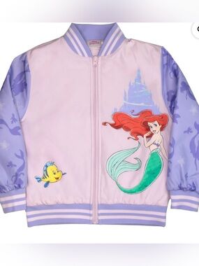 BRAND NEW Disney Princess Little Mermaid Bomber Jacket for Girls, Size 10/12